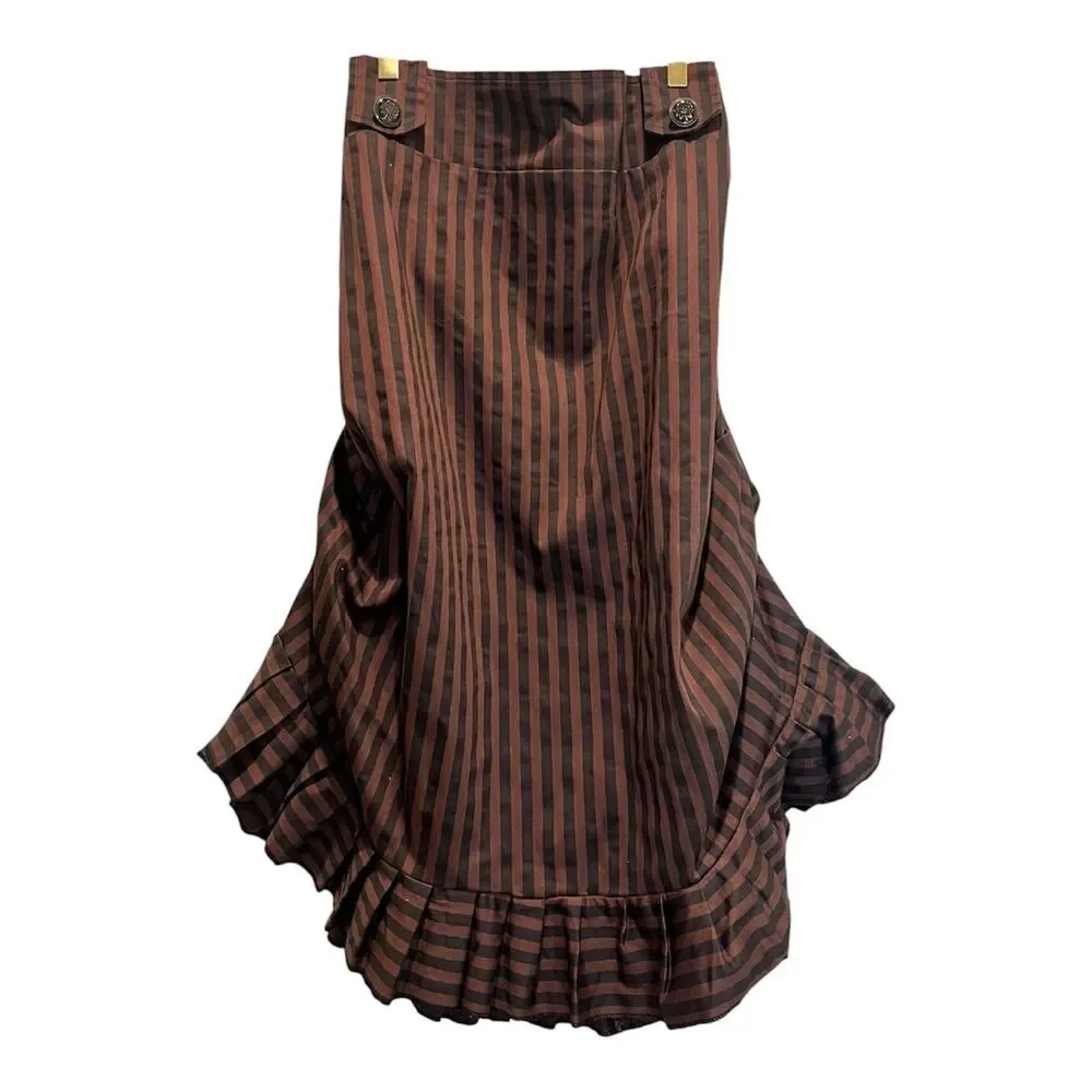 Steampunk Skirt Gothic Victorian Ruffle Hem  Renaissance Cottagecore Sz 18